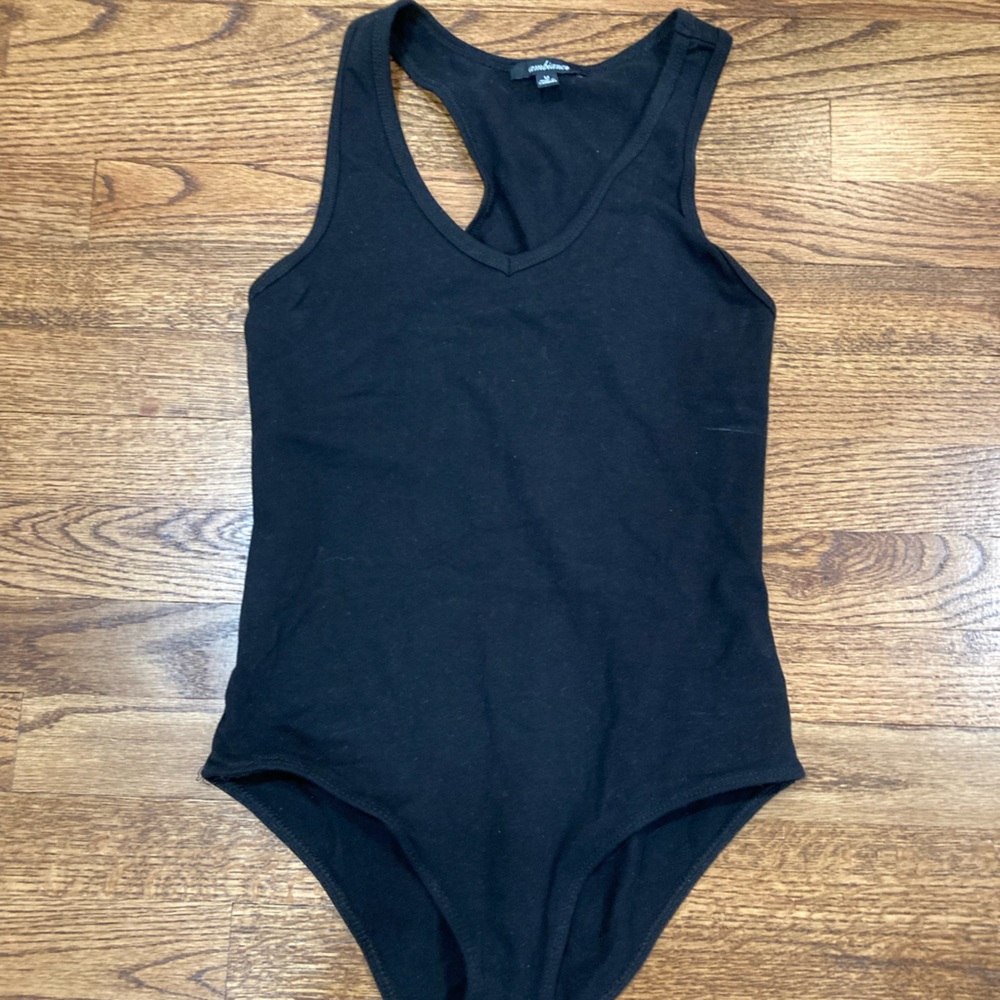 Black V-Neck Bodysuit